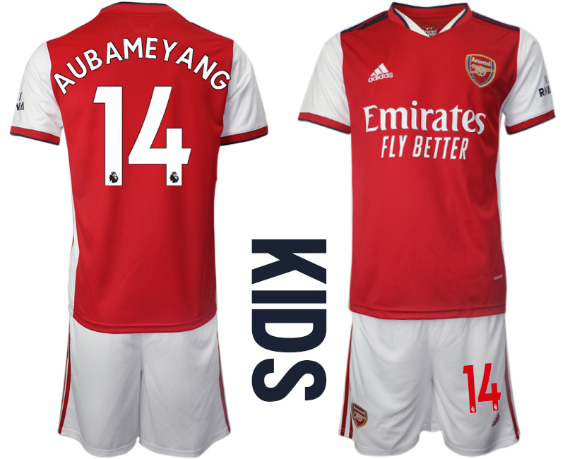 Youth 2021-2022 Club Arsenal home red #14 Soccer Jersey->youth soccer jersey->Youth Jersey
